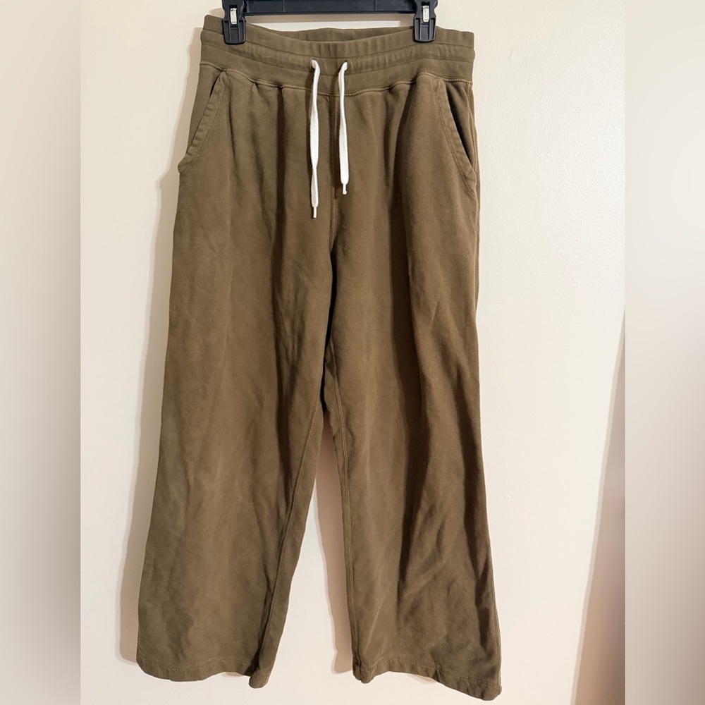 Buck Mason Olive Green Sweatpants with Drawstring Size Medium